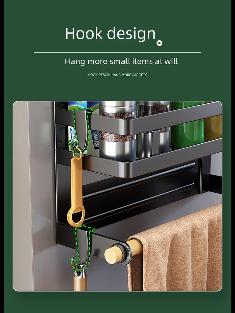 Magnetisches Küchen-Organizer-Regal aus Edelstahl ohne Stanzung