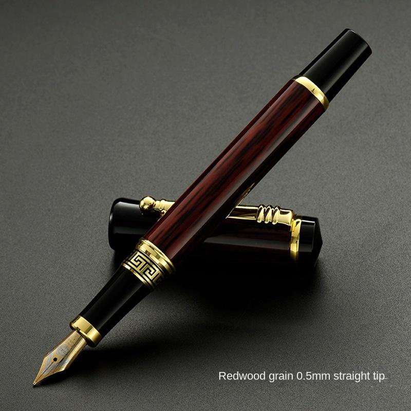 Iridium Nib Electroplated Piano Lacquer Metal Fountain Pen Business Meeting Gift Engraving Pen