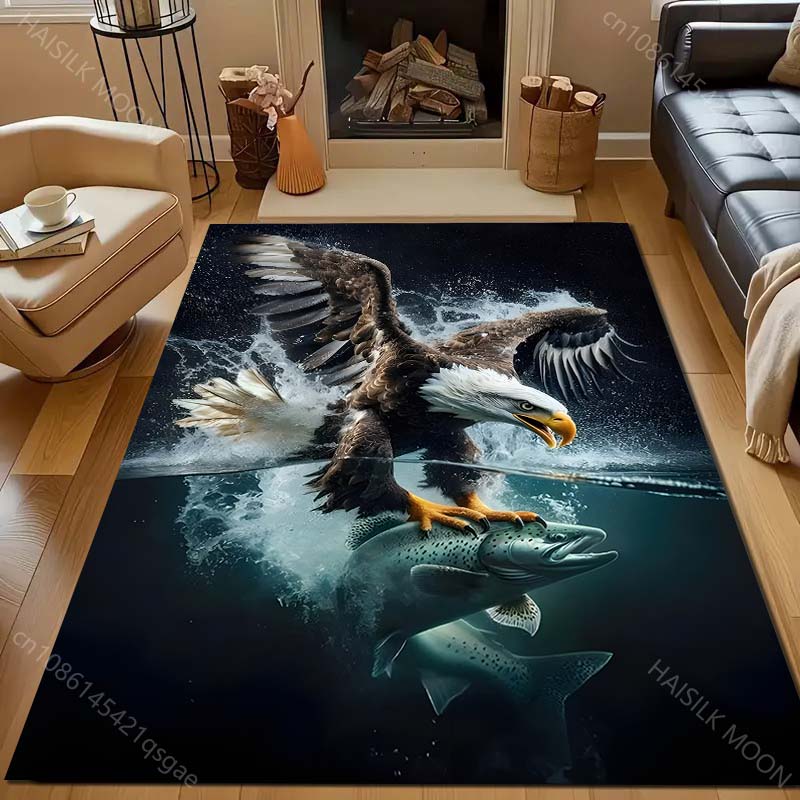 Multiple sizes Eagle catches fish Carpet for Living Room Bedroom Sofa Home Decor Rus Non-slip Floor Mat Luxury Gift