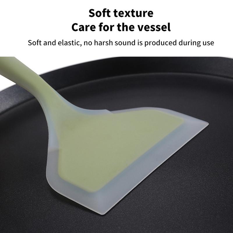 Random Transparent Two-color Silicone Wide-mouth Frying Spatula Translucent Tamagoyaki Spatula Kitchen Utensils Silicone Spatula