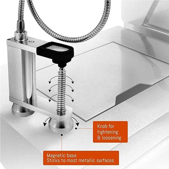 Lampe de barbecue magnétique - AIMOONSA - 360° - 12 LED - Base magnétique et pince