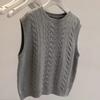 Vest for Women Cotton Autumn Winter Sleeveless Tops Knitted Sweater Vest Oversize Thickened Down Casual Round Neck Vest