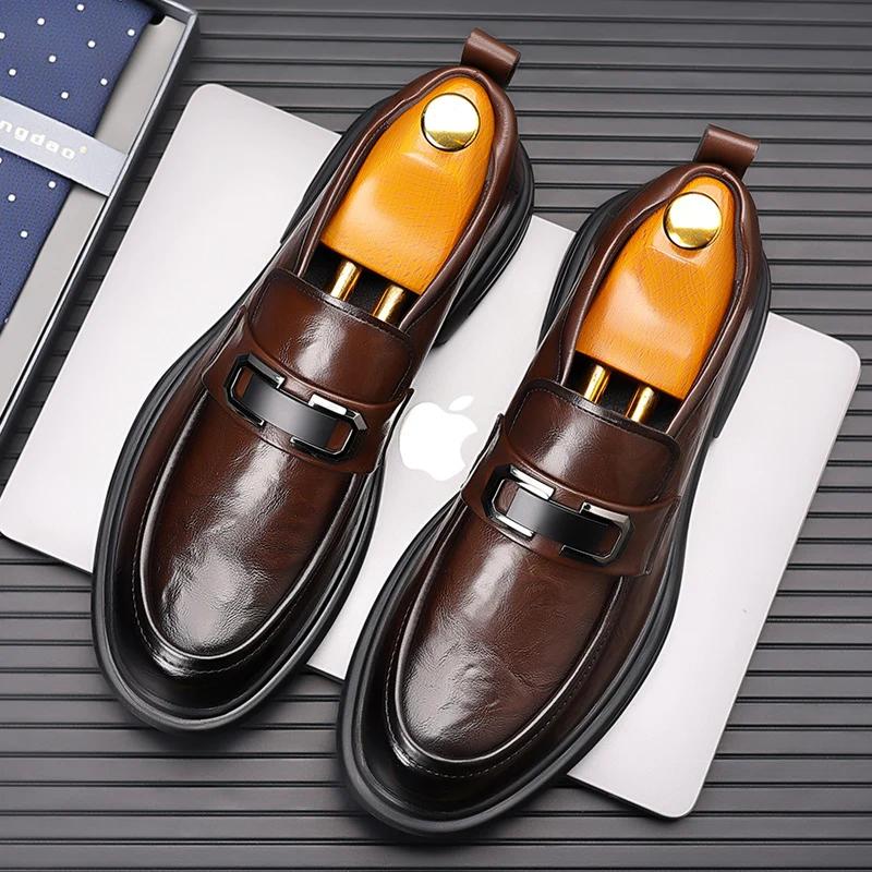Classic Men's Leather Oxford Shoes Big Toe Men's Casual Business Driving Shoes Party Shoes Men's Dress Shoe 38-44