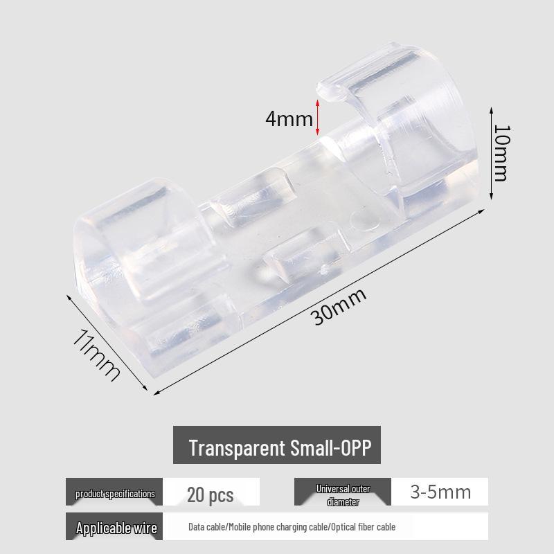 Self-Adhesive Cable Organizer Clip - Punch-Free Wire Holder & No-Mark Buckle for Desktop Cables