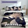 3pcs Custom Name Tokyo Revengers Bedding Set,Includes 1 Duvet Cover and 2 Pillowcases,All-season Bedroom Decor