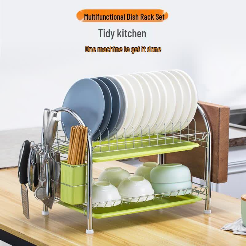 cmaos Multi-layer Kitchen Dish Drying Rack with Cup Holders
