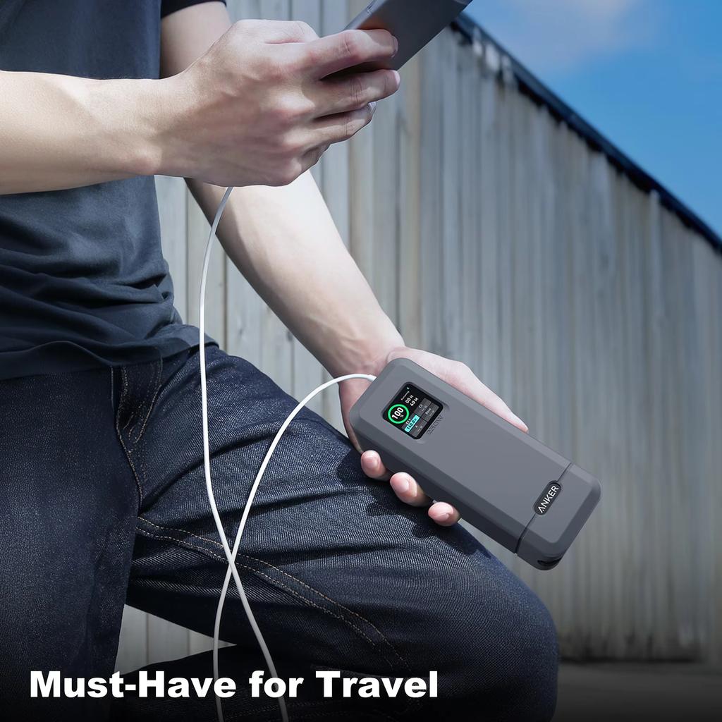 Pour Anker Prime 27 650 mAh 250 W Power Bank Étui en Silicone Étui de Transport Portable pour Voyage Support de Rangement avec rangement pour carte TF/SIM