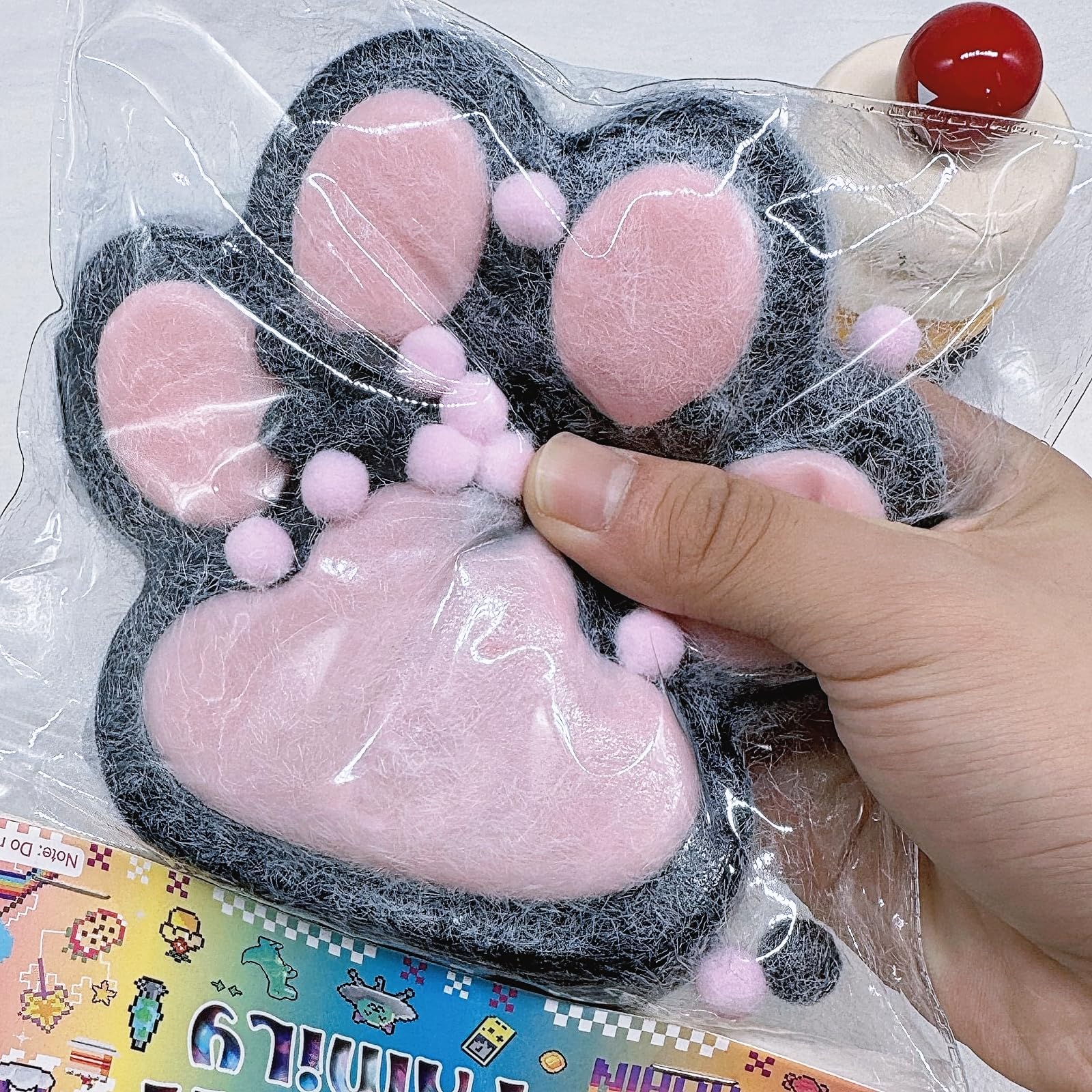 

Big Pink Paw Squishy for Kid Adult Giant Furry Cat Paw Sticky Squishy Toys for Stress Relief Super Soft Squeeze Fidget Toy Gift
