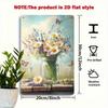 Metal Wall Art Farmhouse Style Wild Flowers Poster for Kitchen