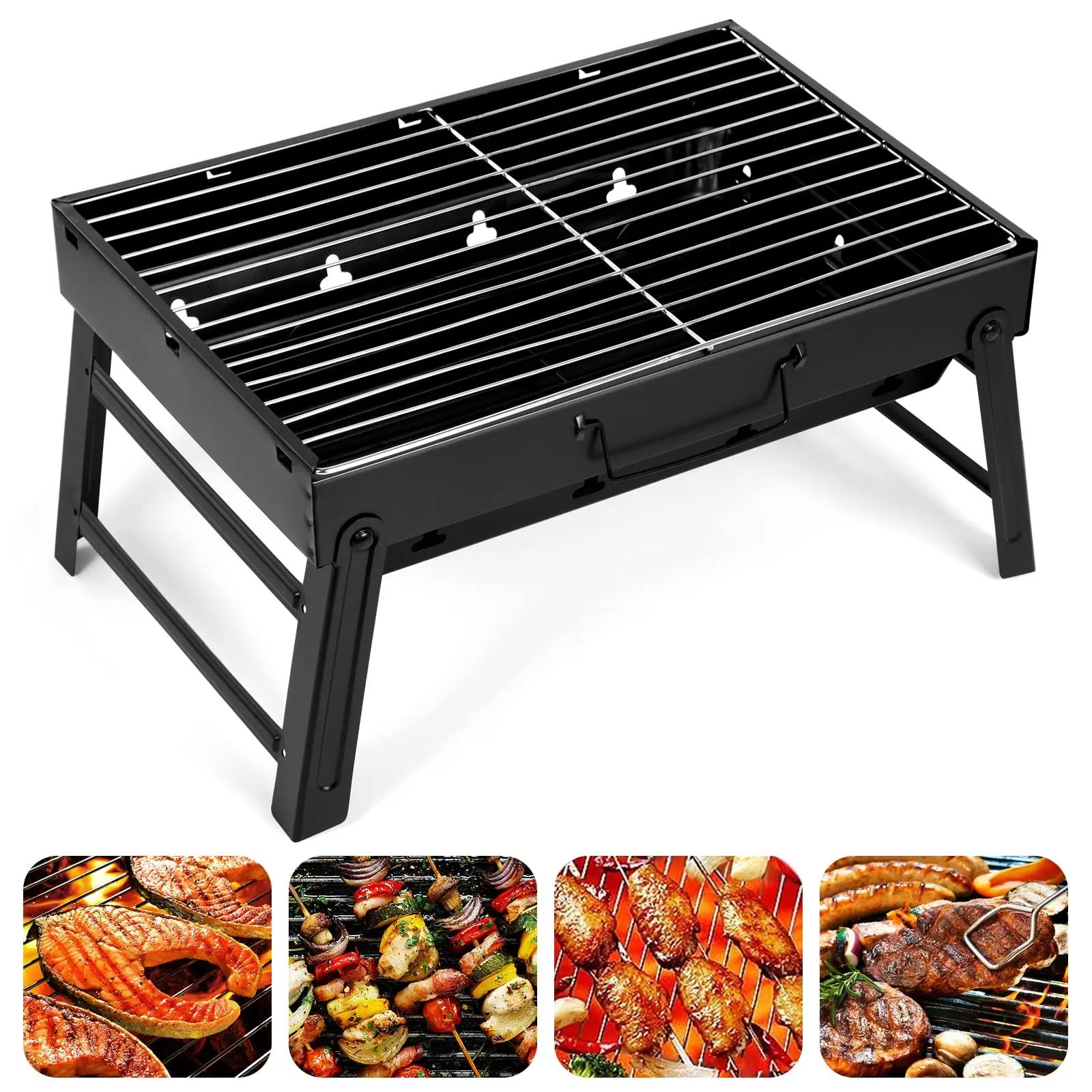 

For Portable Folding BBQ Grill, Compact And Lightweight Charcoal Grill, Easy To Assemble And Carry, Ideal For Outdoor Cooking чорний