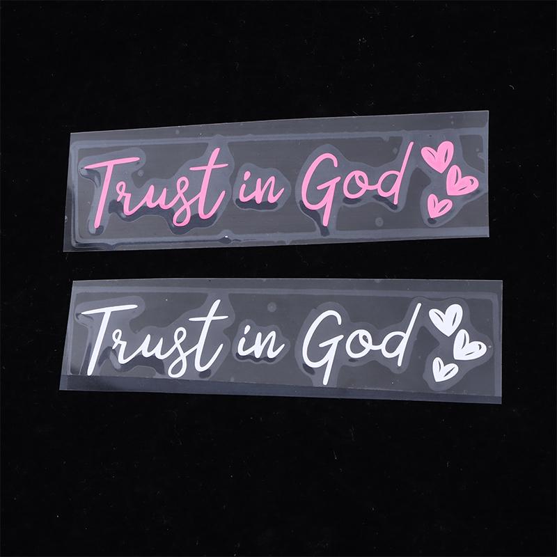Trust In God Christian Car Sticker Faith Bible Verse Heart Rear View Mirror Bumper Vehicle Auto Decor