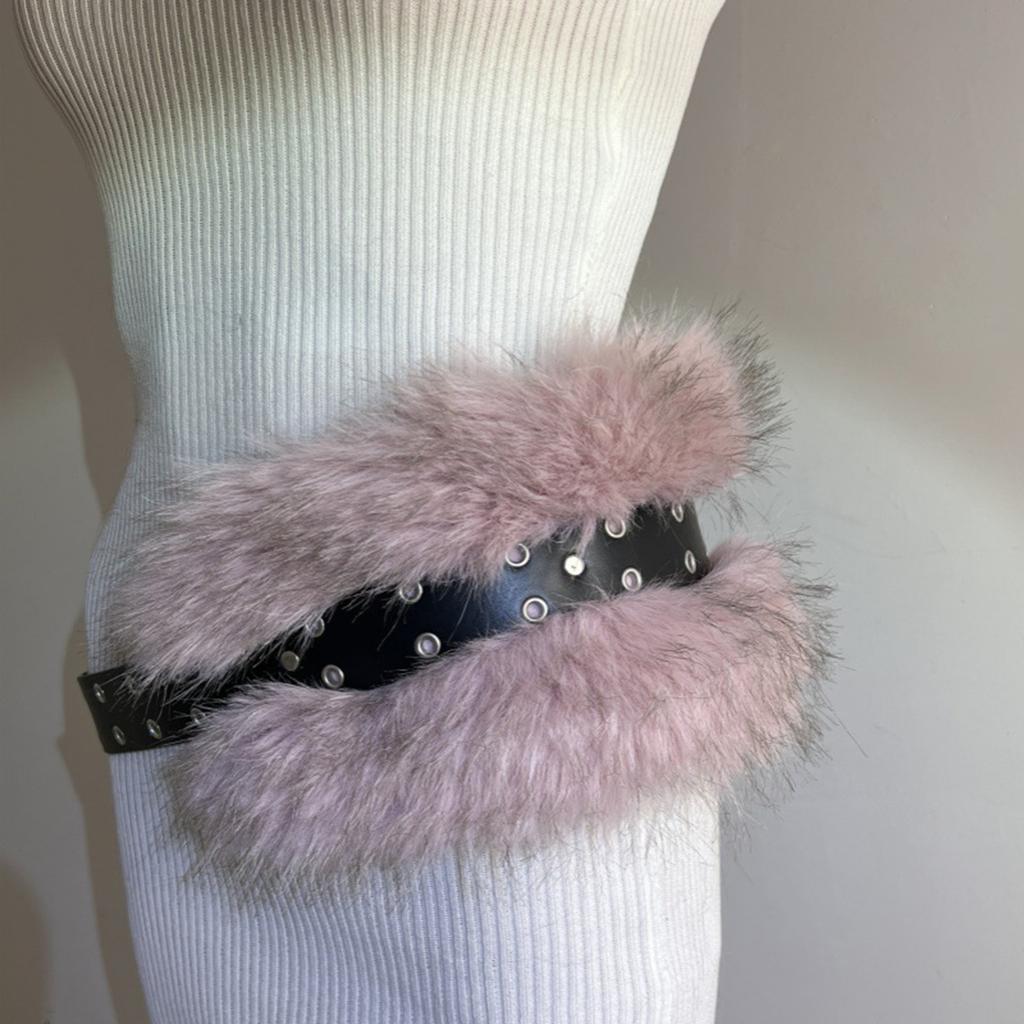 Gothic Waist Belt Stylish Furred Waist Chain Belt Elaborate Chain Belly Chain for Dress Cowboy Belt Waist Chain