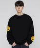 GRAVER [Unisex] Multi Dot Smile Drawing Sweatshirt_Black