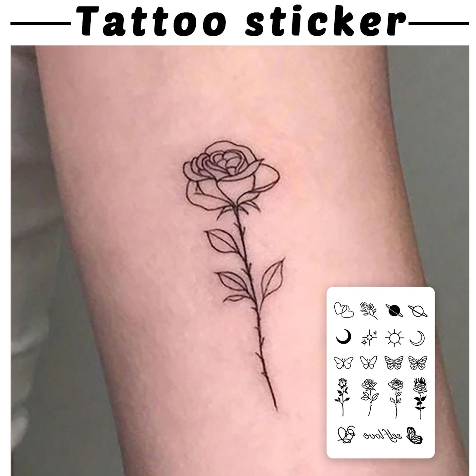 Glow Makeup Unisex Premium Spice Girls Simple Personality Small Pattern Finger Butterfly, Rose Tattoo Sticker