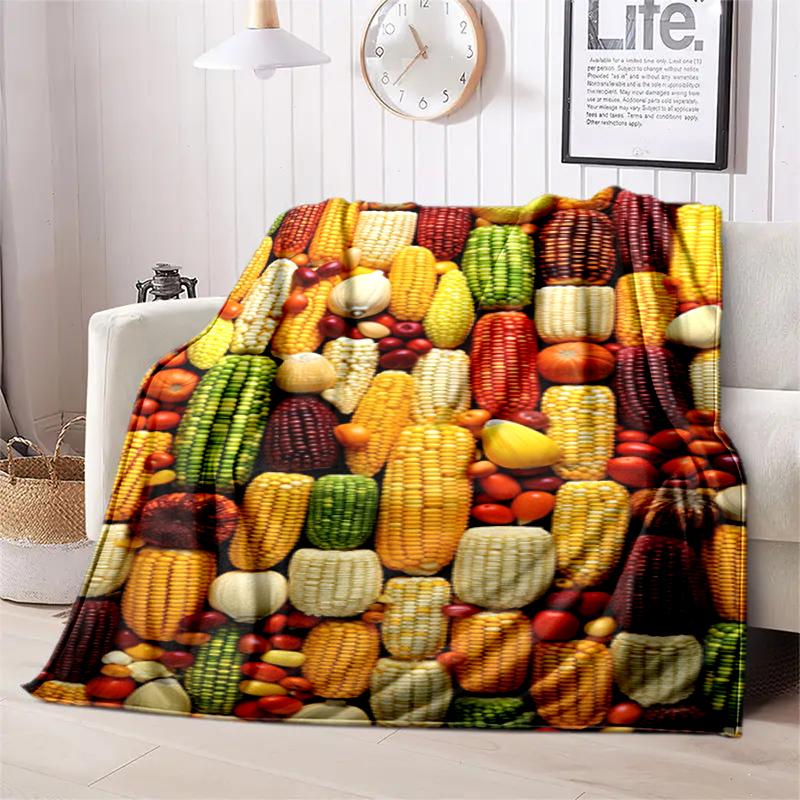 1PC Food Elements printed blanket, all season lightweight home office outdoor nap multifunctional blanket A3