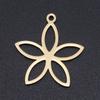 5pcs 201 Stainless Steel Pendants Laser Cut Pendants Flower Golden 21x19.5x1mm Hole: 1.5mm