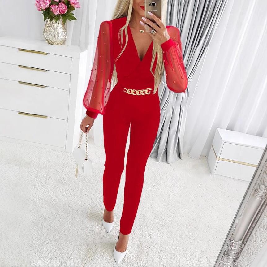 Women's Cute Spring Polyester Jumpsuit - Fresh, Sweet Fashion