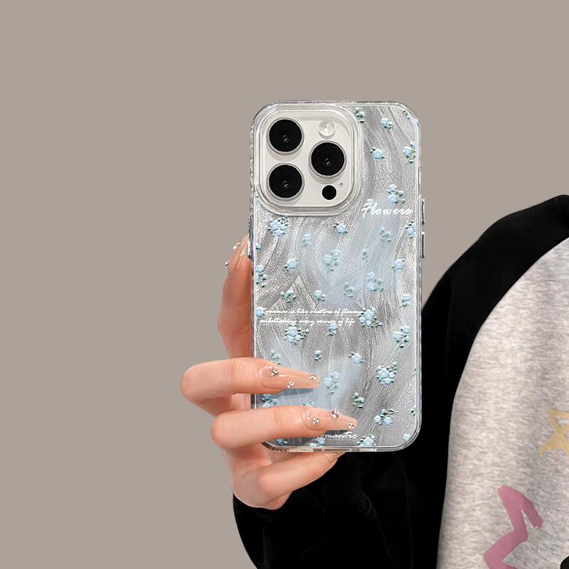 Flowers Butterfly Feather Texture Hard Case For IPhone 17 Pro 17 Air 16 15 14 13 12 11 Pro Max 16 Plus 16e Silicone Cover