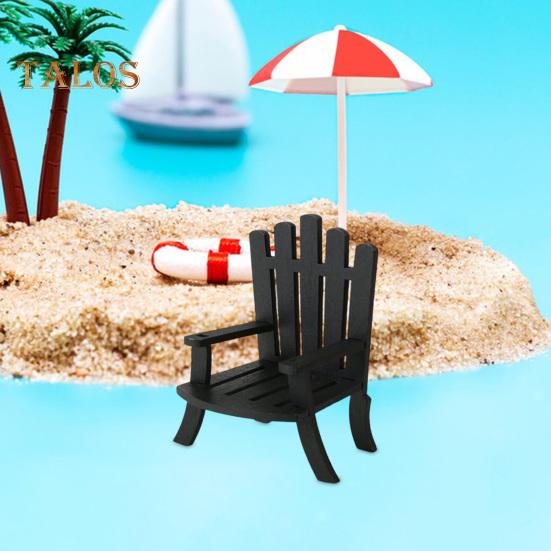 Miniature Beach Chair 1:12/1:16 Scale Decorative Models Wood Mini Size Chair Figure Dollhouse Interior Design Accessories