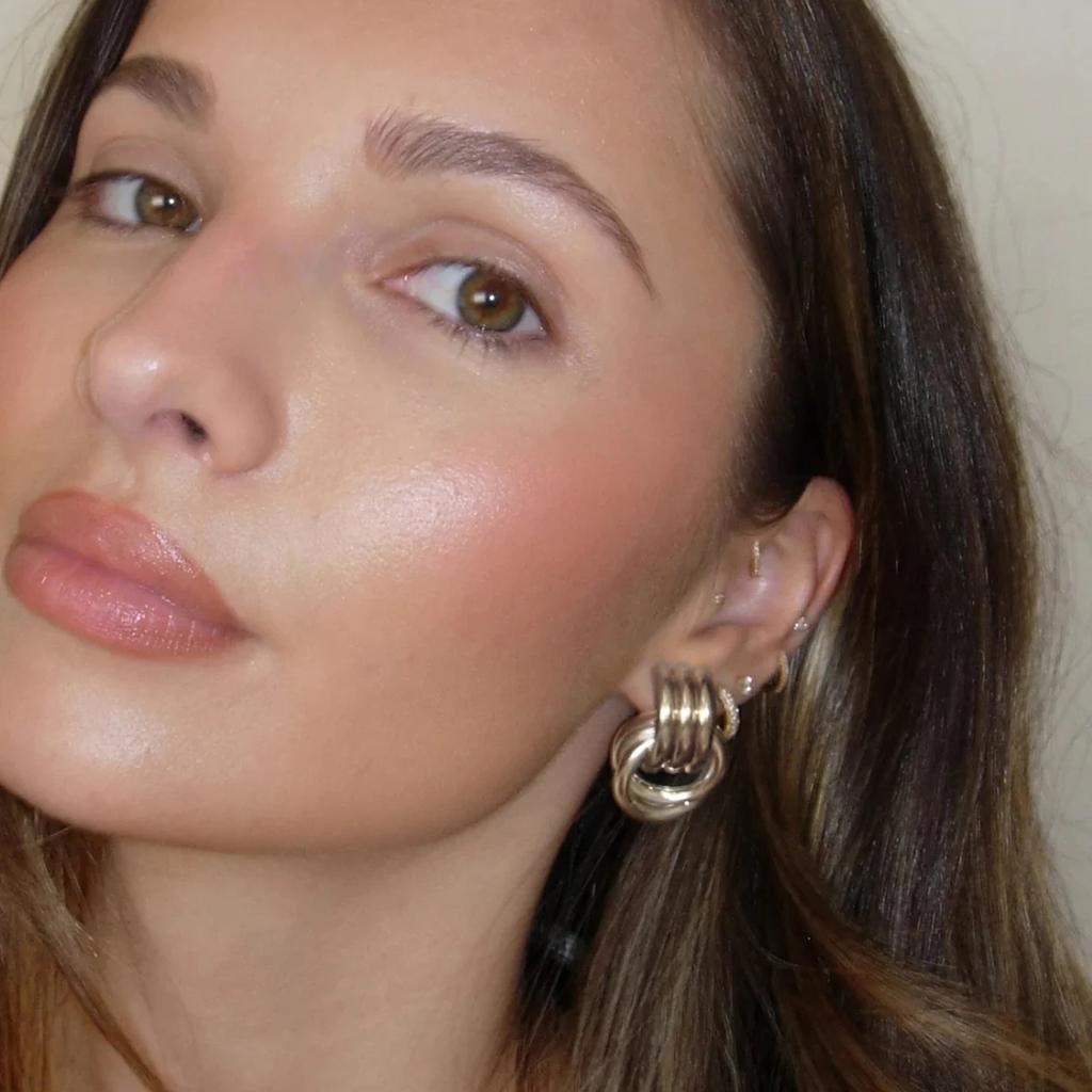 Fashion 18K Vintage Texture Gold Plated Stainless Steel Earrings For Women Geometric Circle Twist Statement Earring Jewelry Bijoux