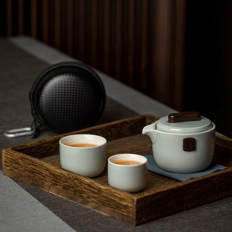 Ceramic Quick Tea Cup One Pot Two Cups Portable Kung Fu Tea Set