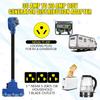 Kanayu Overload Protector 30 Amp to 110V RV Generator Distribution Adapter Cord Compatible with NEMA TT-30P to 3X 5-15R/5-20R, 30A to 15/20A,