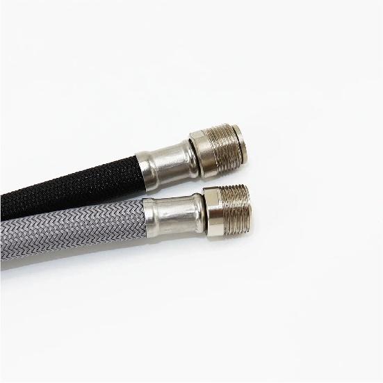 50cm/60cm/85cm F1/2 M15*1 Nylon Braided Flexible Water Hose for Kitchen Pull Out Faucet Hose Spinning Tube Black Gray Plumbing(50cm Gray)