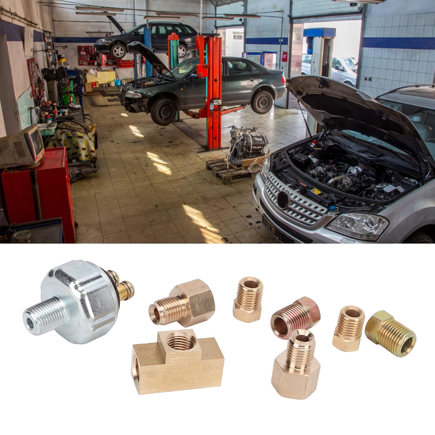 

Адаптер гидравлического выключателя стоп-сигнала, Универсальный встроенный комплект гидравлического выключателя стоп-сигнала с адаптерами, Гидравлический тормозной фитинг с тройником,