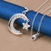 925 sterling silver 16-30 inch exquisite moon star zircon pendant necklace for women's fashionable wedding accessories