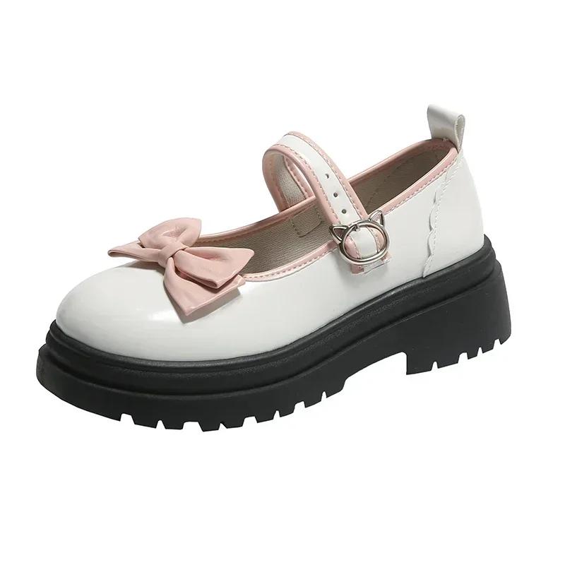Fashion Women's Shoes Bows Lolita Shoes Kawaii Mary Jane Women Japanese Style Vintage 2025 High Heel Platform College Student Shoes