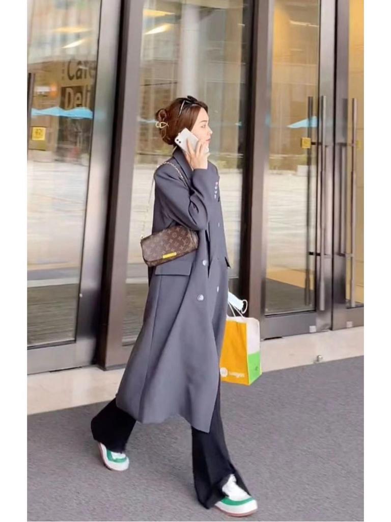 Abrigo Trench de Doble Botonadura de Gama Alta para Mujer de Largo Medio, Colección Primavera/Otoño 2025