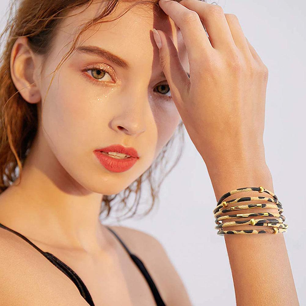 Leather Wrap Bracelet Stone Bracelet Handmade Multi Layer Bohemian Bracelet Charm Bracelet