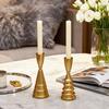 Yousheng Brass Gold Taper Candle Holders Vintage Wrought Iron Candle Holder for Dinner Room Table Centerpiece or Mantel Wedding Party Decor