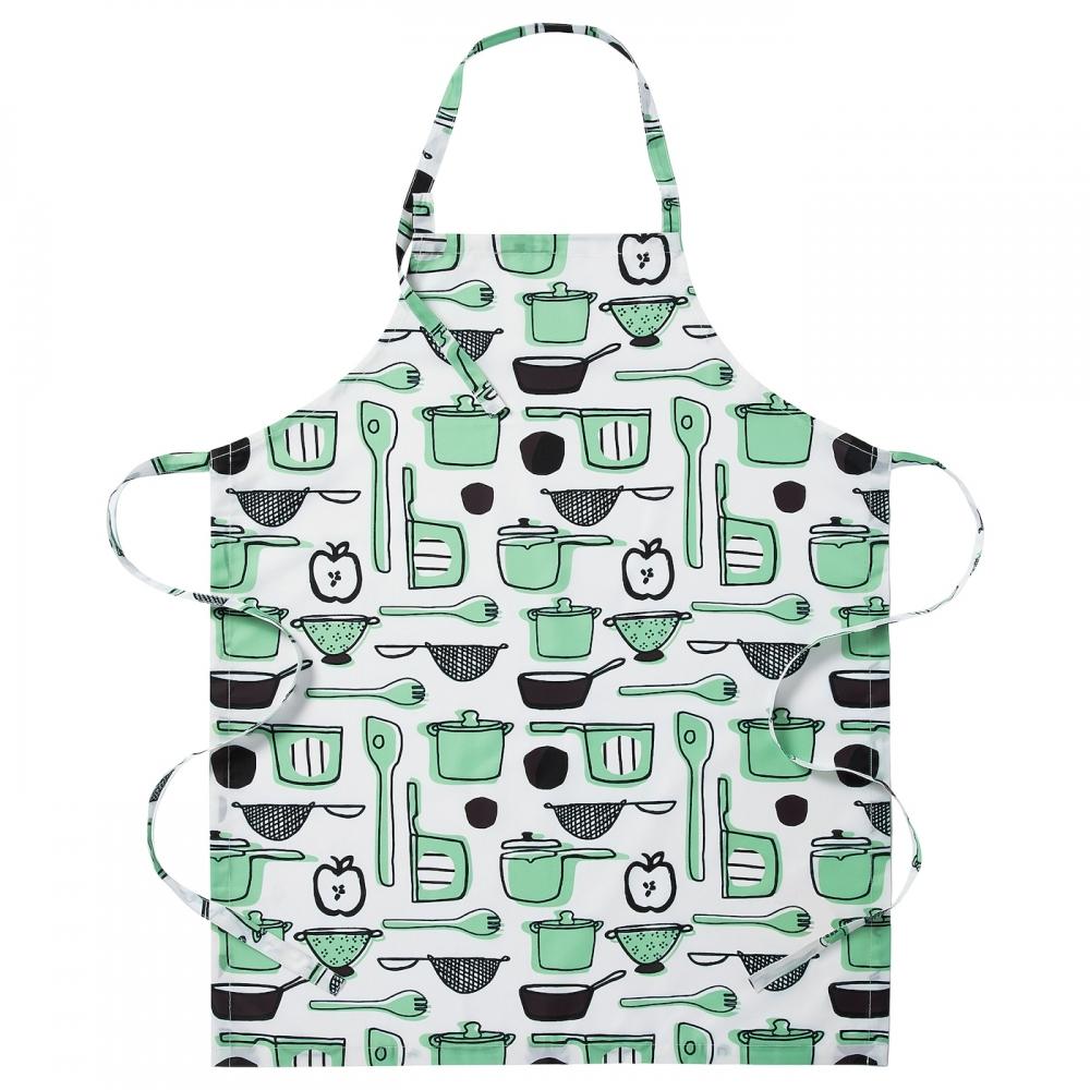 

ИКЕА РИННИГ Фартук бело-зеленый узор 69x85 см