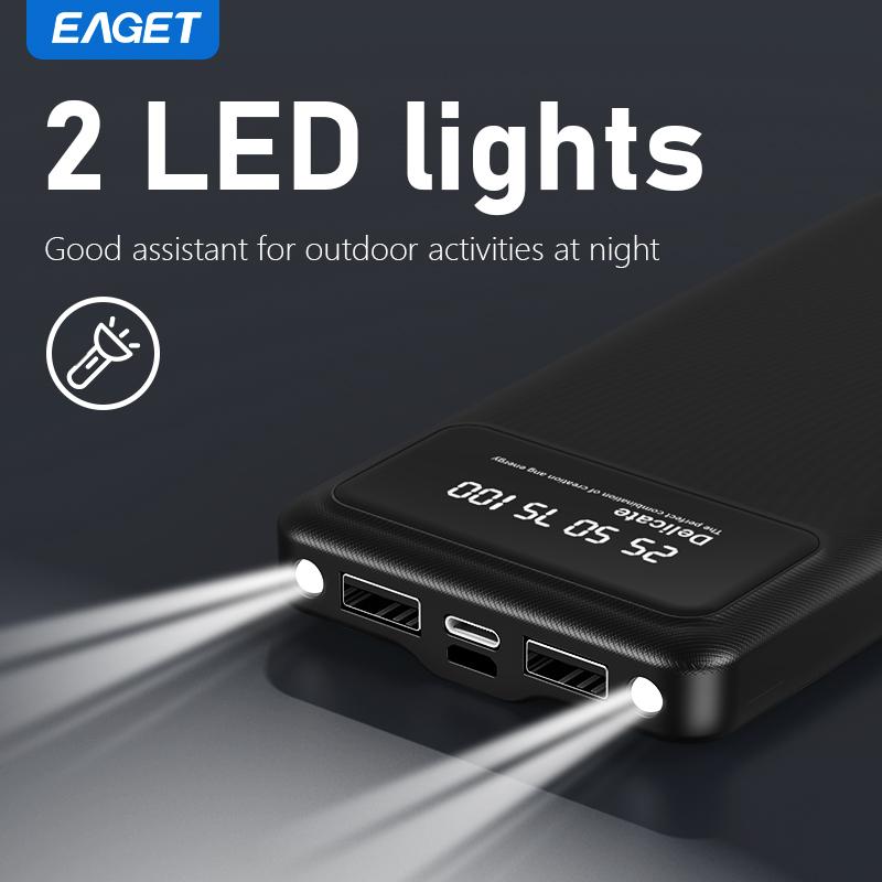 10000mAh Bærbar Powerbank Mobil Strøm Med LED Strømdisplay Type-c/Mikro/USB Grensesnitt for Lading av Mobiltelefoner 16/15/Android Telefoner