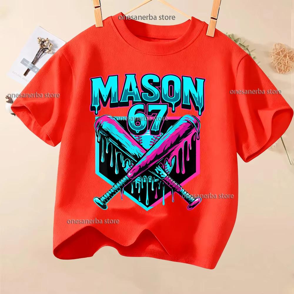 Kids 67 Themed Colorful Print TShirt Soft Cotton Fabric Breathable and Comfortable Ideal for Toddlers and Childrendf0254