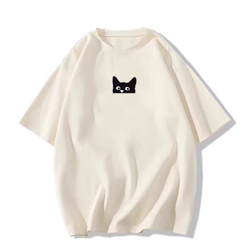 Vintage Cartoon T-Shirt for Women - Oversized, Plus Size, Pure Cotton, Short Sleeve, Trendy Round Neck, Summer Top for Couples