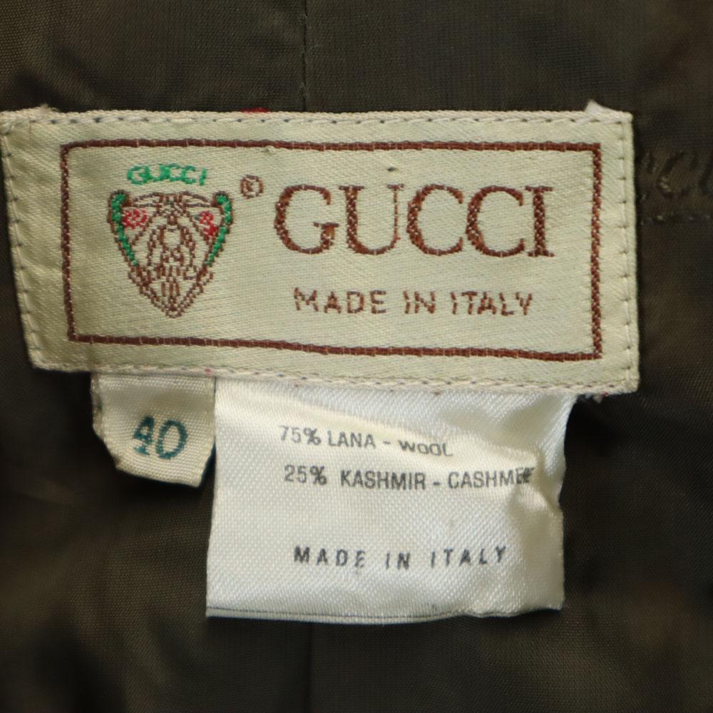 GUCCI 80s 90s Made in Italy Wool Blend Old Check Pattern Jacket Women Used