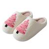 Fashion Christmas Fashion Women Slip on Platform House Slippers Casual Men Couples Printing Plus Size Shoes for Women Cotton Warm Shoes