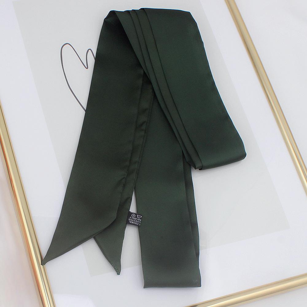 Long Skinny Hair Scarf For Women Silk Satin Headband Cute Neckerchief Solid Colors  Fashion Bag Scarves For Ladies 2024
