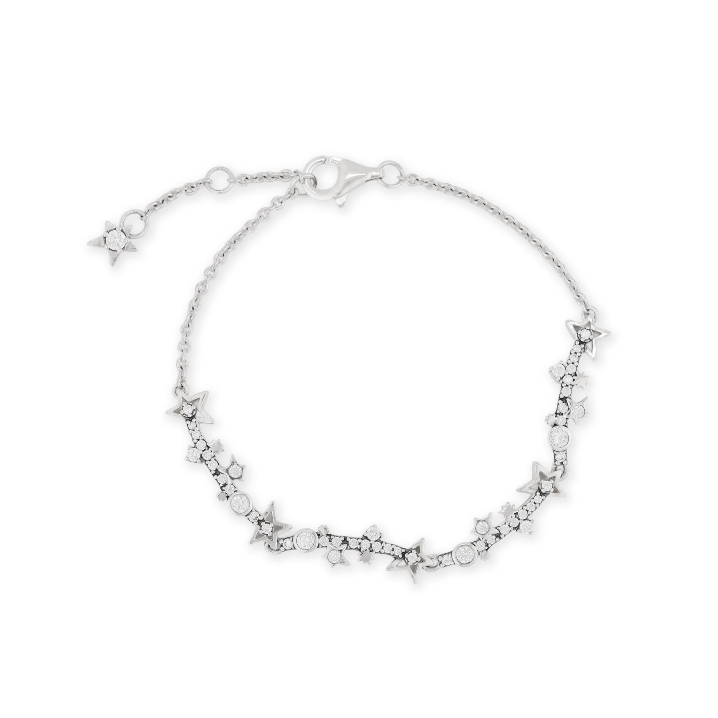 Pandora Galaxy Star Chain Women Bracelet Silver 592425C01 Box,16