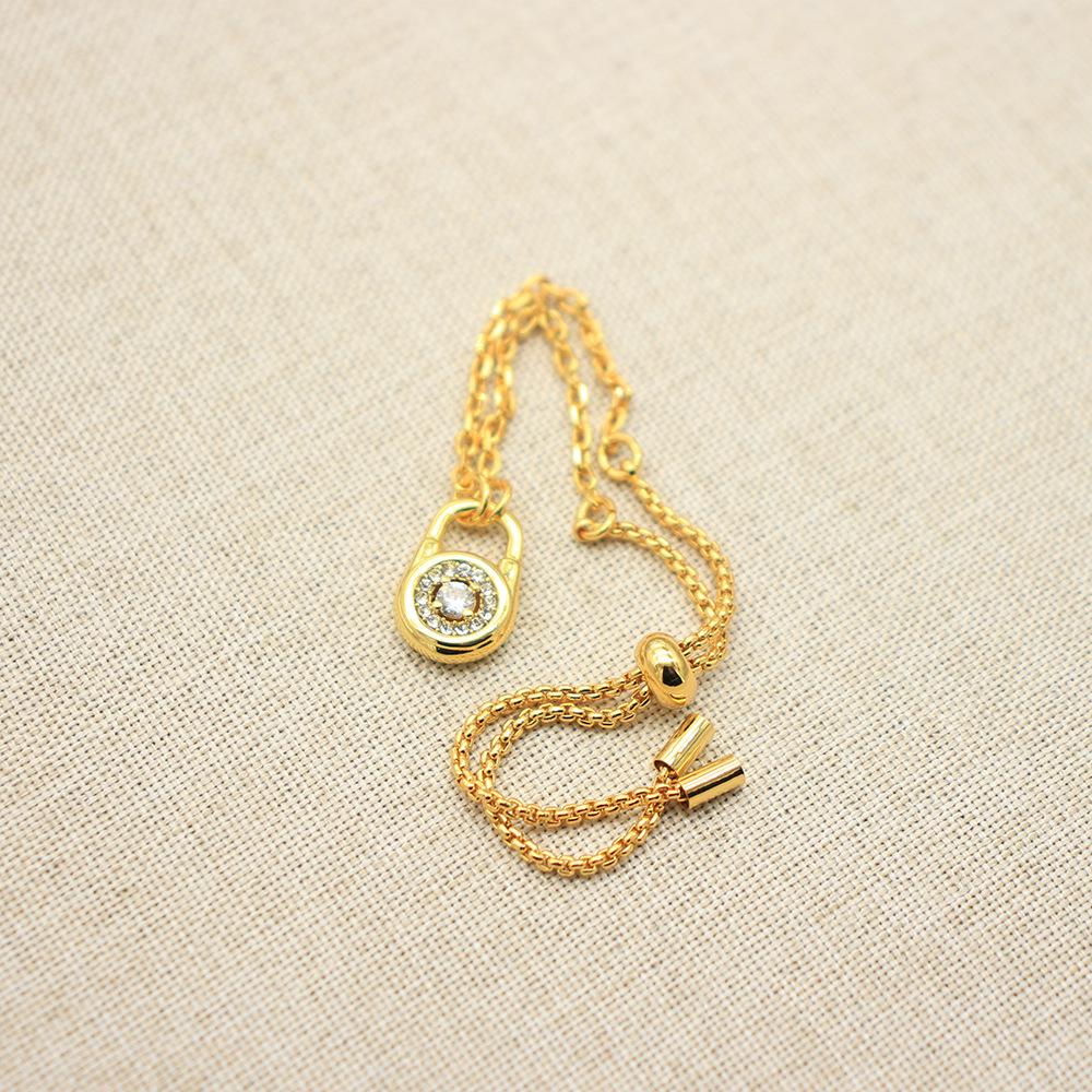 Set de bijuterii de lux din cupru placat cu aur pentru femei: Colier & Brățară