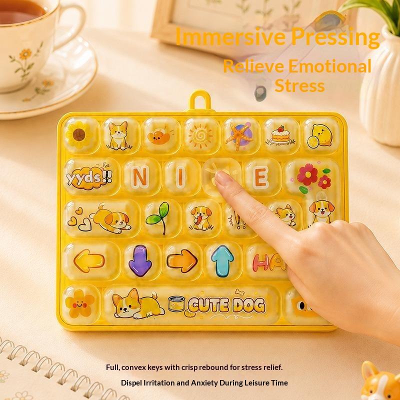 26 Grid Keycap Clicker Anti Stress Fidget Keychain Decompression Button Cartoon Party Favor Gift