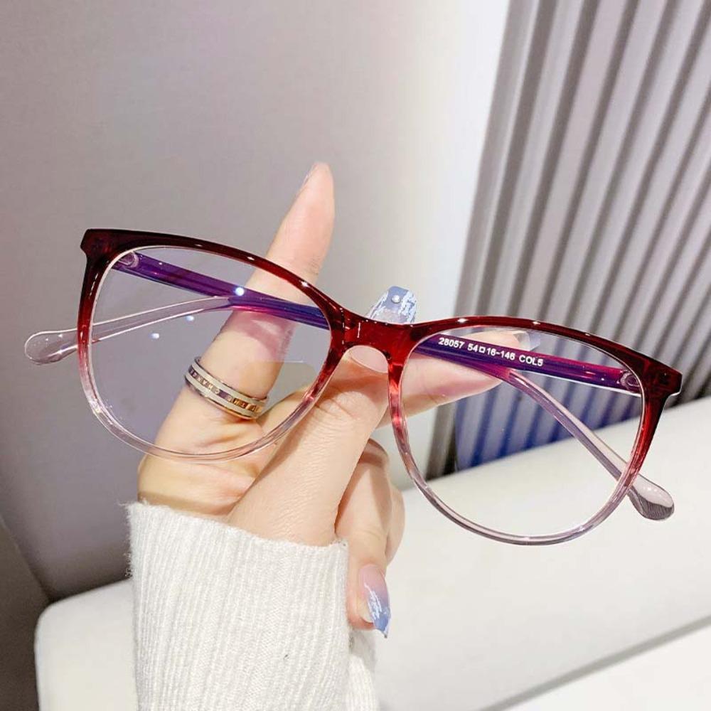 Resin Unisex Plain Eyewear Transparent Gradient Frame Glasses Anti Blu-ray Glasses Decorative