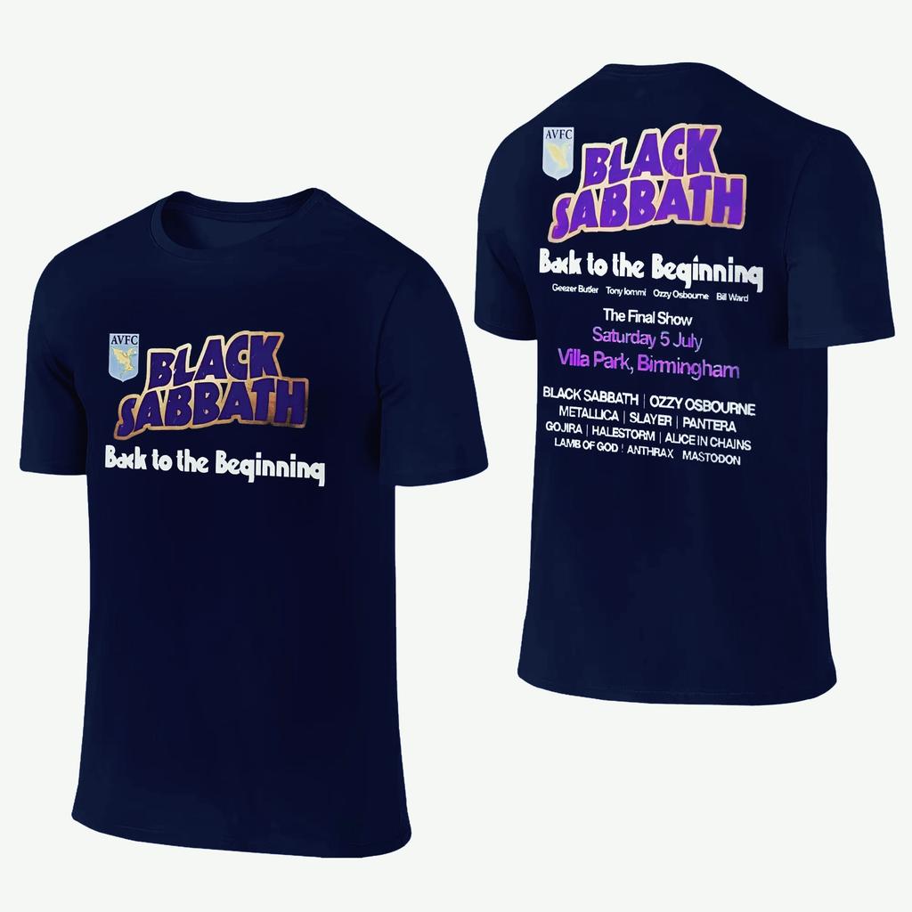 2025 Summer New Black Sabbath Aston Villa Back The Beginning Men Funny T-Shirt Round Neck Tee Shirt Short Sleeve Clothes