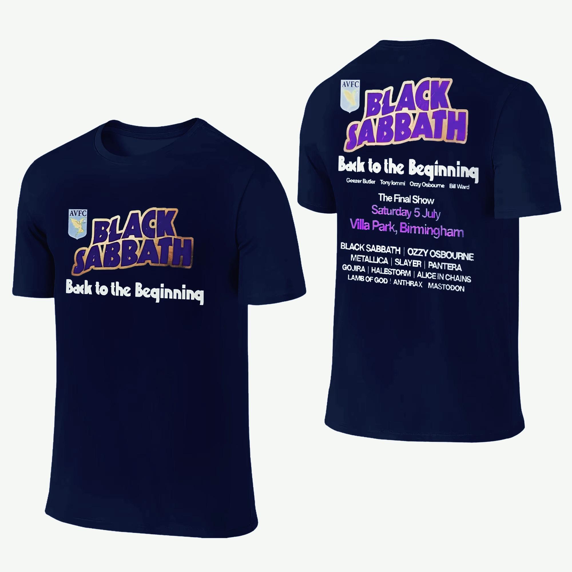 

2025 Summer New Black Sabbath Aston Villa Back The Beginning Men Funny T-Shirt Round Neck Tee Shirt Short Sleeve Clothes S