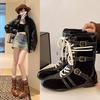 Retro Leather Boxing Boots Women's Autumn 2025 New British Style Martin Boots Maillard Platform Mid-tube Short Boots
