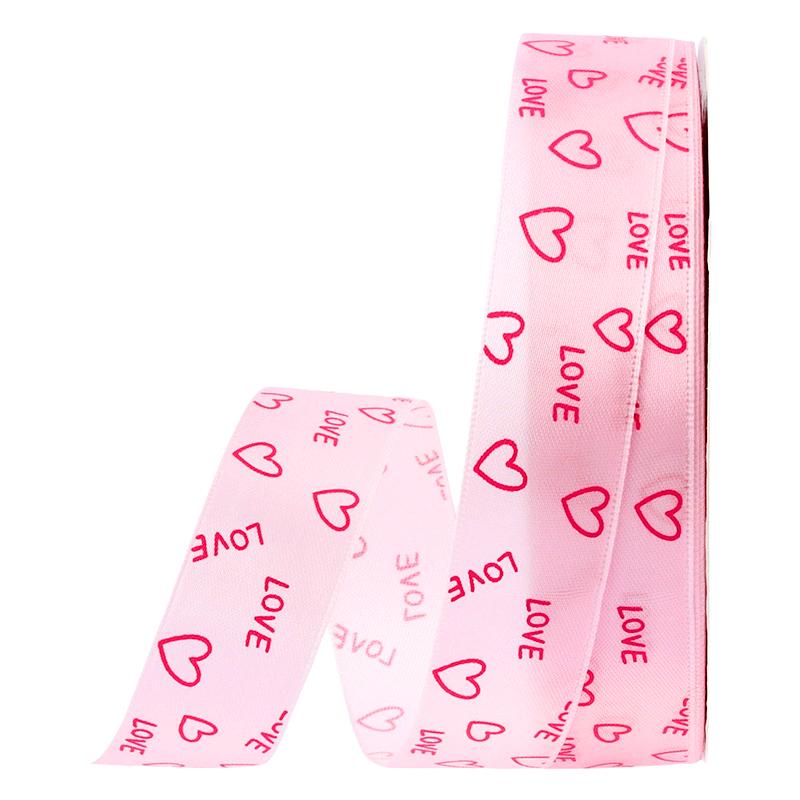 1 rolă pentru Ziua Îndrăgostiților Panglică din satin Panglici cu inimă pentru cadou pentru petrecere Ambalaj pentru cadouri DIY dragoste imprimată Material de ambalare Decor buchet