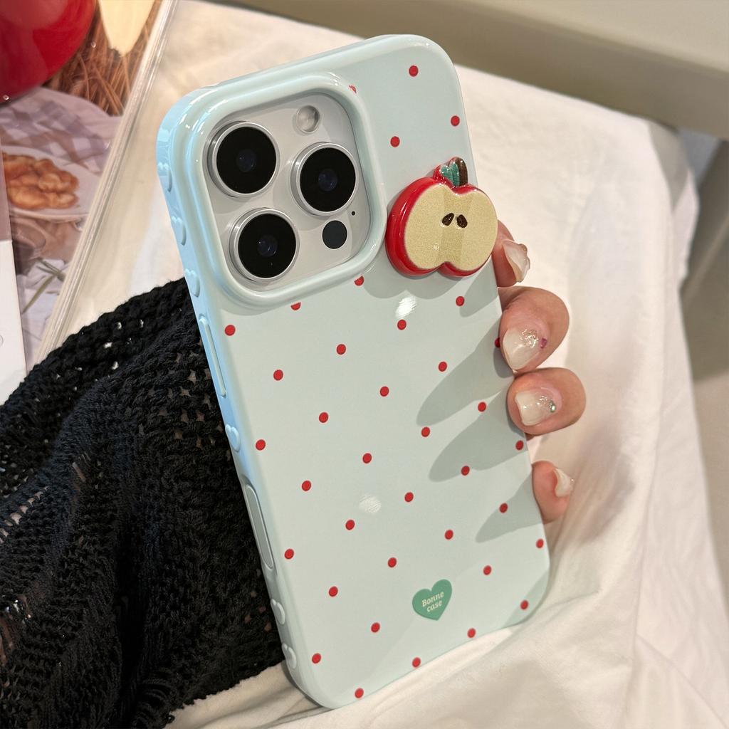 Red Dots Apple 17 Mobile Phone Case Iphone16promax Suitable for 12 Anti-fall 14 Three-dimensional 13 Small Fresh 15