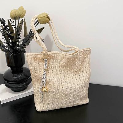 2025 Spring New Trendy Women's Bag Straw Woven Shoulder Tote Bag Women's Small Fresh Literary Woven Handbag Handbag